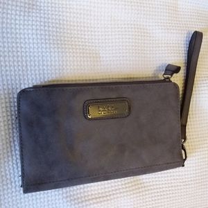 Nicole Miller New York Women's Large Faux Leather Wristlet Wallet